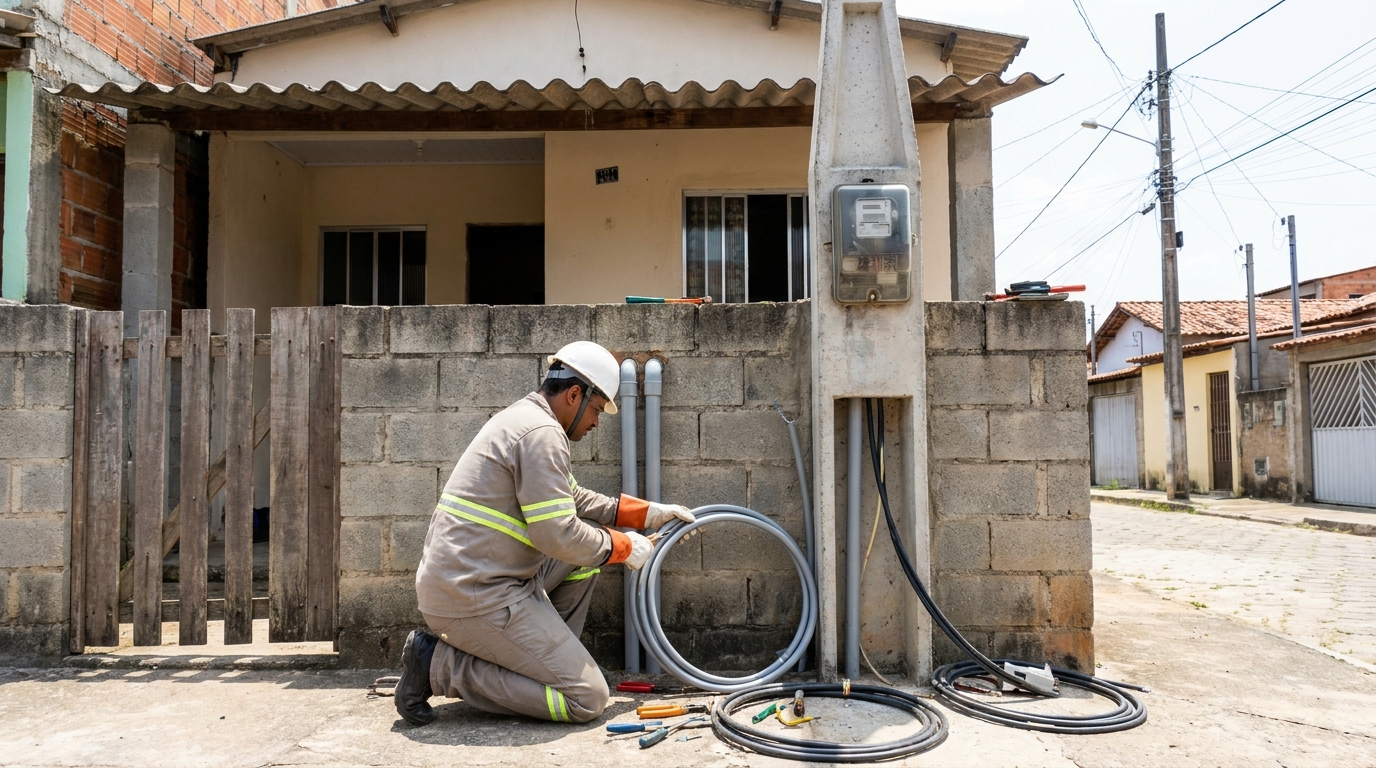 Instalacao de padrao de energia residencial em Belém‑PA