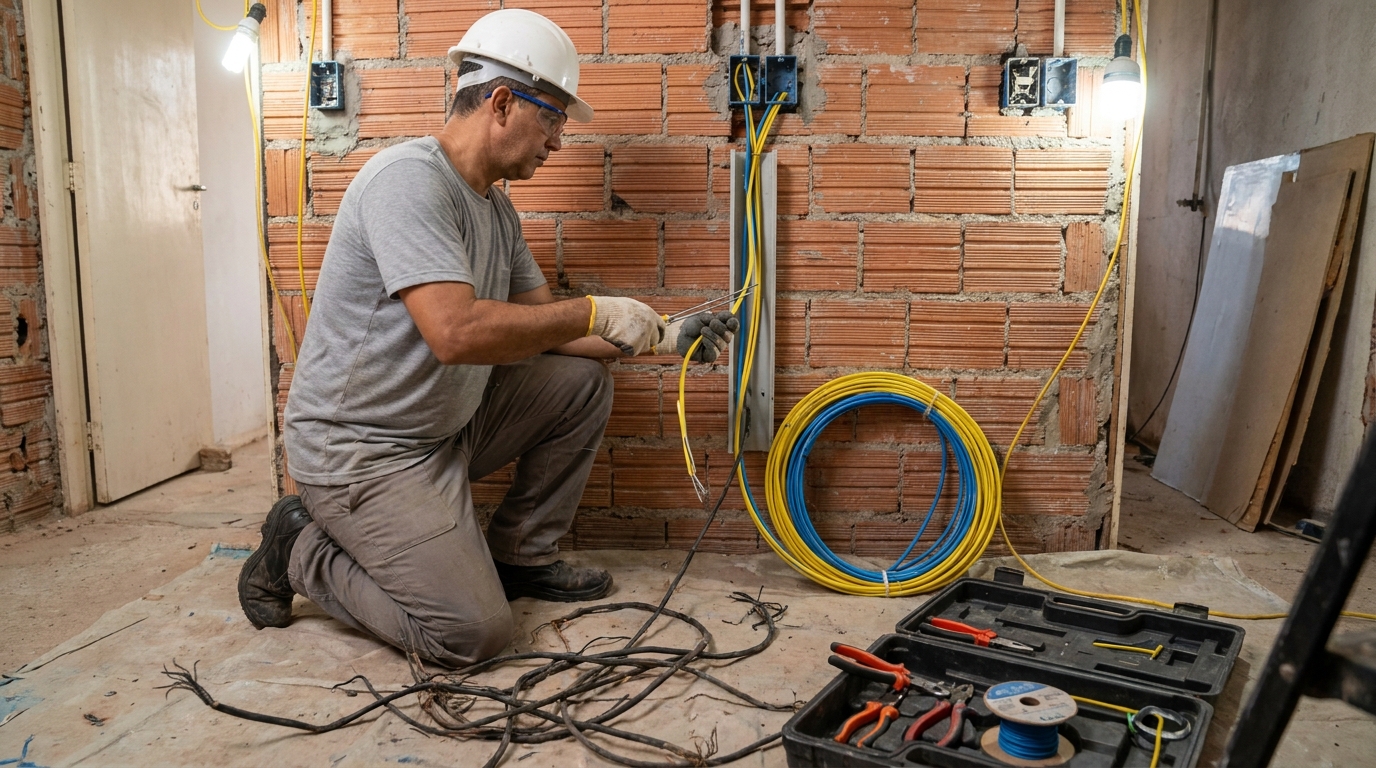 Troca de fiacao eletrica residencial em Belém‑PA